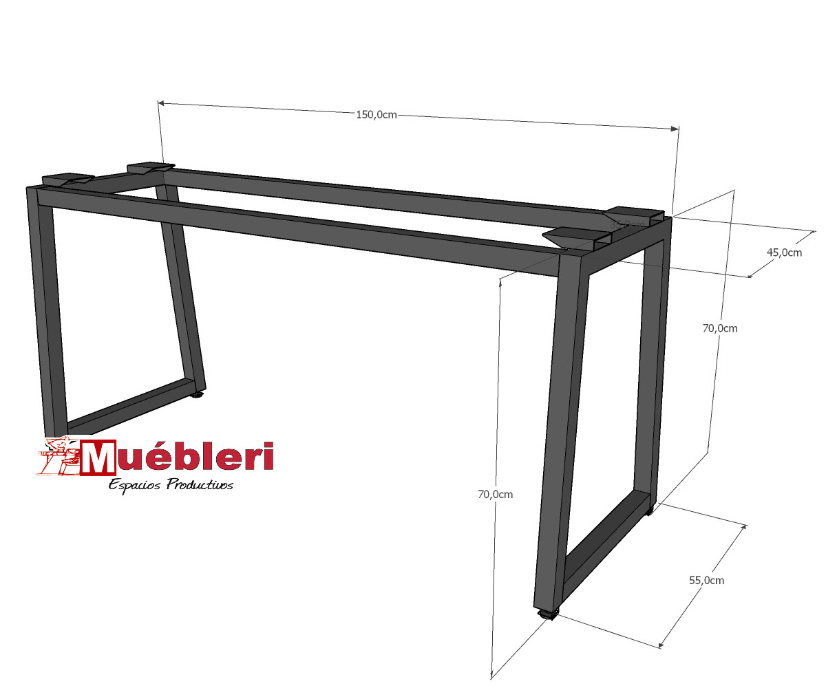 Base para mesa gerencial o base para mesa de juntas